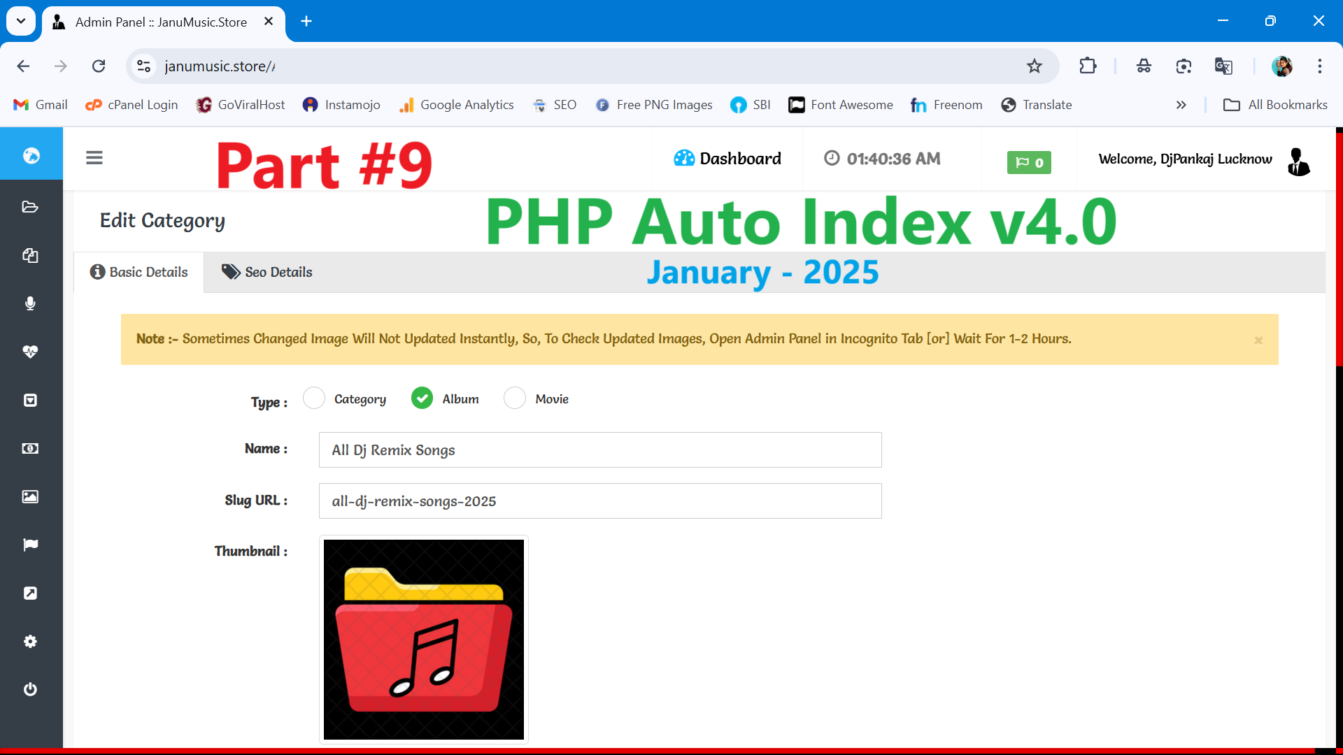 Category Section - Change Edit Slug URL Backlink Of A Category In Auto Index Script V4.0 { 2025 } - Part 9